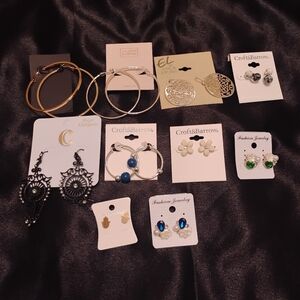 wholesale jewelry in bulk earrings bundle 10 pairs gold silver blue studs hoops
